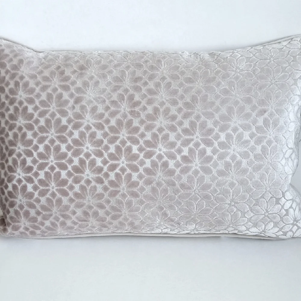 Sag Harbor Decorative Elegant Floral Velvet Genuine Duck Feather Pillow 14
